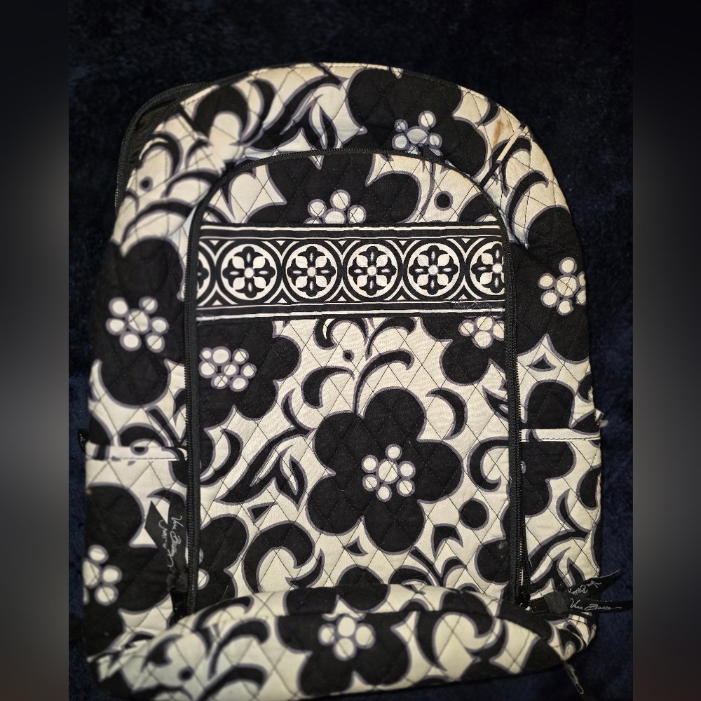 Vera Bradley Black & White Laptop Backpack